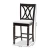 Baxton Studio Reneau Contemporary Fabric Cut-Out Back Counter Stool, Gray and Espresso, 2-Pieces/Set view 3