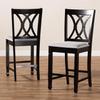 Baxton Studio Reneau Contemporary Fabric Cut-Out Back Counter Stool, Gray and Espresso, 2-Pieces/Set view 4