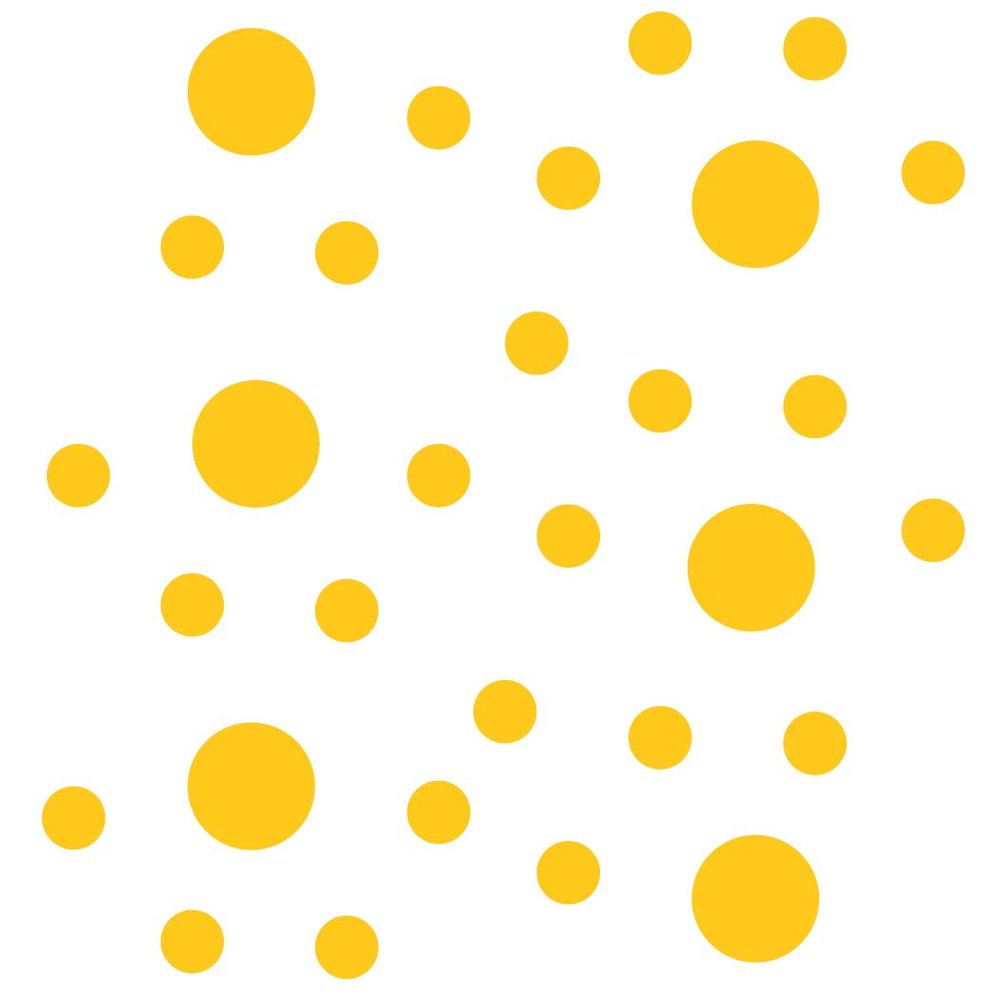 DecalVenue.com Yellow Vinyl Wall Stickers - 2 & 4 inch Circles (300 Decals)