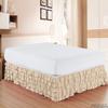 Comfort Bed 1000 Thread Count Wrinkle and Fade Resistant Egyptian Cotton Quality Microfiber Multi-Ruffle Bed Skirt - 16inch Drop, Full XXL-54''x84'' Cream view 1