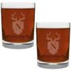 2 Piece Glass Set Engraved with Antler and Shield Letter N-Monogram, 13.5-Ounce view 1