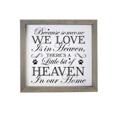 LifeSong Milestones Pet Memorial Framed Shadow Box Because Someone We Love Keepsake Loss of Loved One Sympathy Wall Art - 11.5 x 11.5 (White NP)
