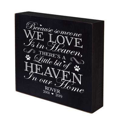 LifeSong Milestones Personalized Shadow Box 6x6 Wooden Pet Remembrance Gift Because Someone We Love Loss of Dogs or Cats Pet Memorial Gifts