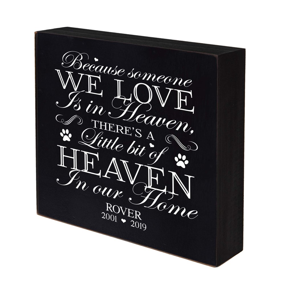 LifeSong Milestones Personalized Shadow Box 6x6 Wooden Pet Remembrance Gift Because Someone We Love Loss of Dogs or Cats Pet Memorial Gifts