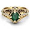Bansriracha14K Gold Diamond Emerald Wedding Ring Jewelry Ornament Etoile Anillos Diamond Bizuteria for Women Emerald Jade 14K Gemstone Ring (10) view 2