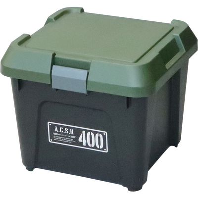 JEJ Astage Storage Box, X Series, Active Stocker, 400X, Black Green, Made in Japan, Container (W x D x H): 15.7 x 15.0 x 13.1 inches (40 x 38 x 33.3 cm)