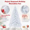 Goplus White Artificial Christmas Tree, 9ft Premium Unlit Hinged Spruce Full Tree, with Metal Stand, Easy Assembly, for Indoor and Outdoor Use view 3