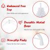 Goplus White Artificial Christmas Tree, 9ft Premium Unlit Hinged Spruce Full Tree, with Metal Stand, Easy Assembly, for Indoor and Outdoor Use view 4