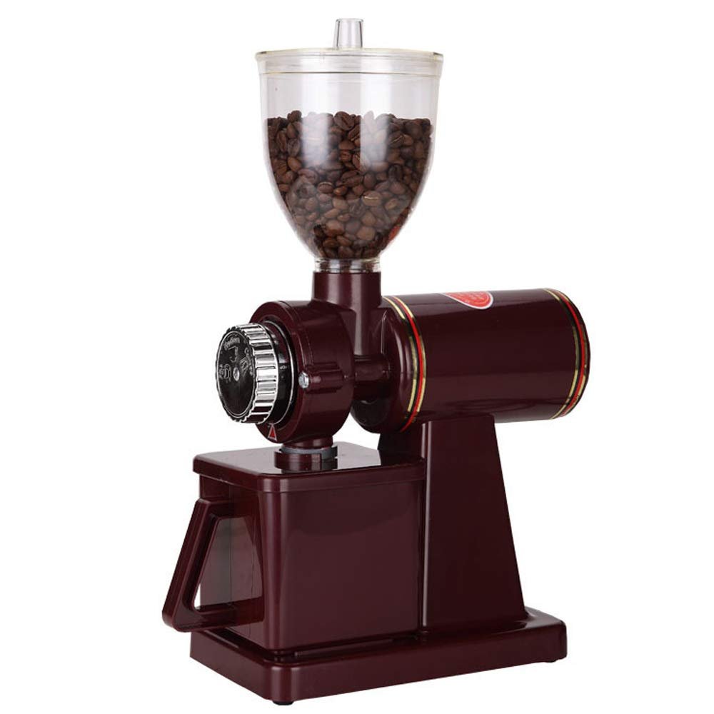 AnEssOil Electric grinder multi-function commercial coffee grinder anti-jump bean 8 gear thickness adjustment (Red,Normal)