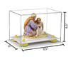 Better Display Cases Versatile Acrylic Clear Display Case - Small Rectangle Box with Yellow Risers and White Base 9.5" x 6" x 6.5" (A005-YR) view 2