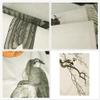 BAIHT HOME Japanese Noren Doorway Curtain Ink Painting Flower and Magpie Door Curtain Tapestry Room Divider with Tension Rod, 33 x 59 inches view 3