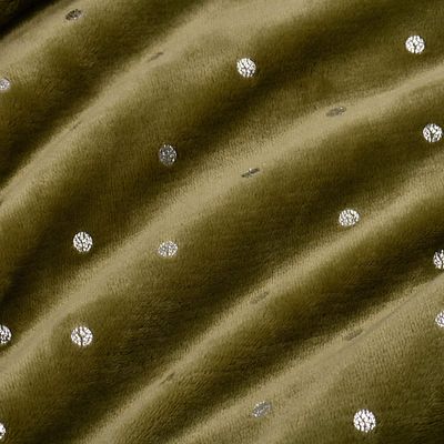 A & L Windom Metallic Polka Dot Print Fleece Blanket (Sage, King)