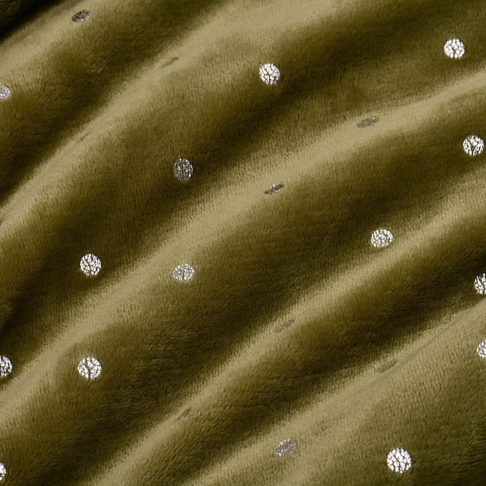 A & L Windom Metallic Polka Dot Print Fleece Blanket (Sage, King)