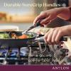 Anolon Advanced Home Hard-Anodized Nonstick Skillets (2 Piece Set- 10.25-Inch & 12.75-Inch, Moonstone) view 3