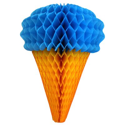 3-Pack 20 Inch Honeycomb Ice Cream Decoration, Turquoise