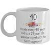 40th Birthday Mugs, 40th Funny Birthday Gifts for Women Mug and Presents Woman Gag Gifts 40 Years Coffee Cup view 1