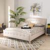 Baxton Studio Felisa Modern and Contemporary Beige Fabric Upholstered and Button Tufted King Size Platform Bed view 1