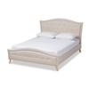 Baxton Studio Felisa Modern and Contemporary Beige Fabric Upholstered and Button Tufted King Size Platform Bed view 3