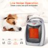 Portable Electric Space Heater 1500W/750W Personal Room Heater with Thermostat, Small Desk Ceramic Heater with Tip Over and Overheat Protection ETL Certified for Office Indoor Bedroom (Silver) view 4