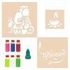 Incredible Gifts India Ganesha with Subh Deepawali Rangoli Stencils for Floor with Six Rangoli Colors (Wood, 30cmx30cm) view 1