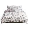 Marbled Print Bedding Sets,3Pcs Polyester Quilt Cover Pillowcase Bedding Det Cover Sets,1Quilt Cover +2Pillowcase, (White) view 1
