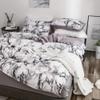 Marbled Print Bedding Sets,3Pcs Polyester Quilt Cover Pillowcase Bedding Det Cover Sets,1Quilt Cover +2Pillowcase, (White) view 2