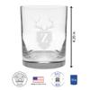 2 Piece Glass Set Engraved with Antler and Shield Z-Letter Monogram, 13.5-Ounce view 3