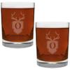 2 Piece Glass Set Engraved with Antler and Shield O-Letter Monogram, 13.5-Ounce view 1