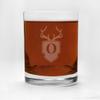 2 Piece Glass Set Engraved with Antler and Shield O-Letter Monogram, 13.5-Ounce view 2