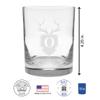 2 Piece Glass Set Engraved with Antler and Shield O-Letter Monogram, 13.5-Ounce view 3