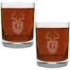 2 Piece Glass Set Engraved with Antler and Shield G-Letter Monogram, 13.5-Ounce view 1