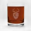 2 Piece Glass Set Engraved with Antler and Shield C-Letter Monogram, 13.5-Ounce view 2