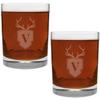 2 Piece Glass Set Engraved with Antler and Shield V-Letter Monogram, 13.5-Ounce view 1