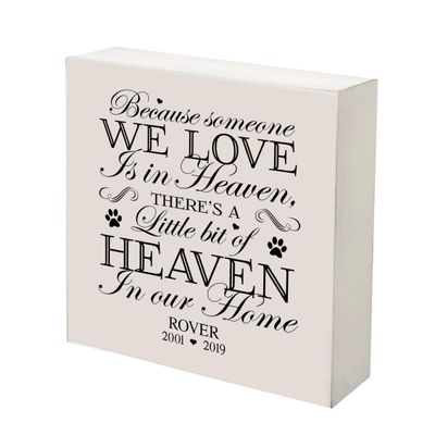LifeSong Milestones Personalized Shadow Box 6x6 Wooden Pet Remembrance Gift Because Someone We Love Loss of Dogs or Cats Pet Memorial Gifts