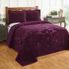 Better Trends 1 Piece Bedspread 100% Cotton Chenille Bedspread Coverlet Luxurious Medallion Pattern Bedspread Twin 81" X 110" Size Soft Lightweight Plum Tufted All Season Bedding Ashton Collection view 1