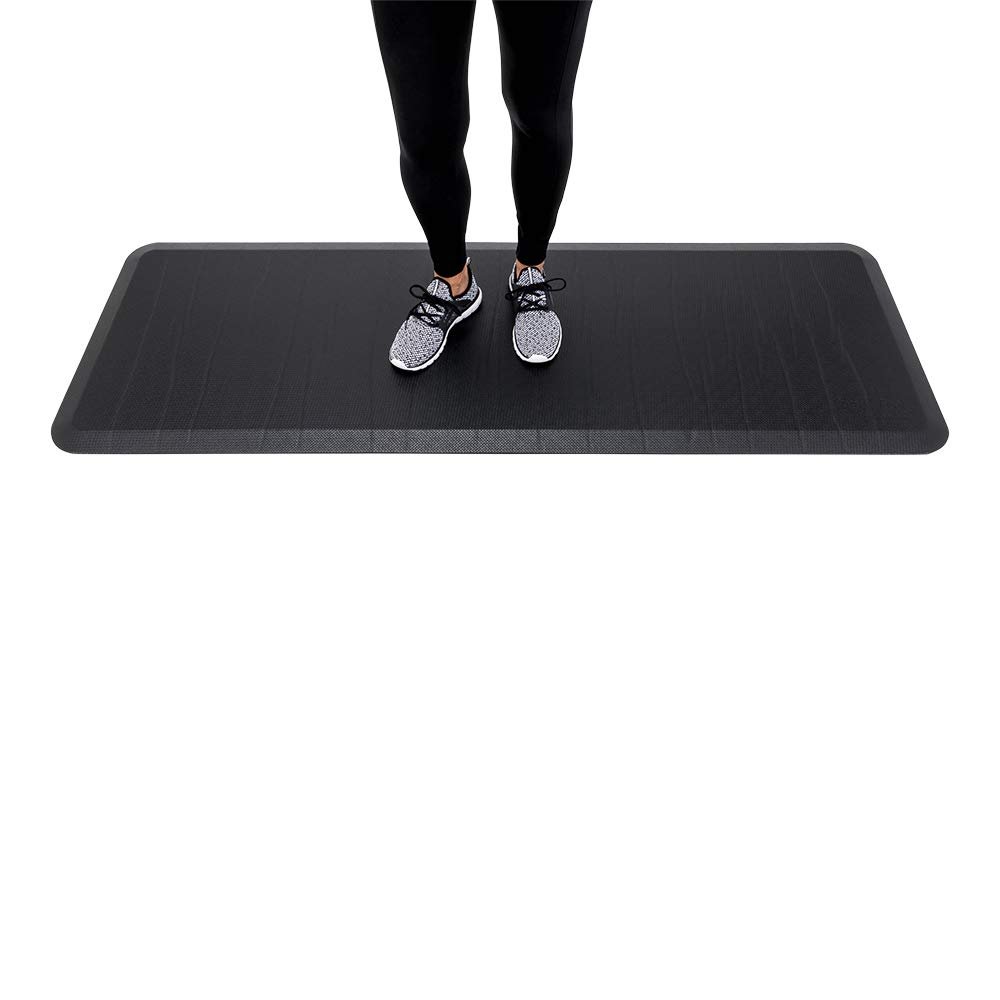 Restaurantware-70 x 24 x 8 Inch Anti-Fatigue Mat, 1 Extra-Padded Kitchen Mat - Beveled Safety Edges, Non-Slip, Black Plastic Kitchen Sink Rug, Shock-Resistant, For Home, Office, Or Laundry Room