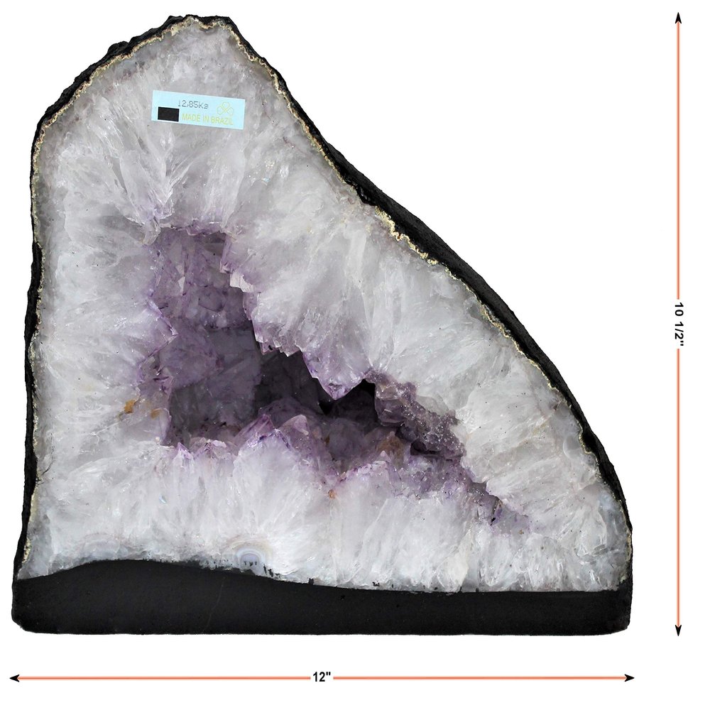 DMS Store Amethyst Crystal Geode Stone from Brazil R.2355 (Dimensions: 10.5" x 12" x 6", 28.27 lbs)