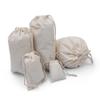 BIGLOTBAGS 100Pcs 6 x 10 Inches Premium Cotton Muslin Double Drawstring Bags, Reusable Bag Natural Cotton Bags with Drawstring Produce Bags Bulk Gift Bag Jewelry Pouch for Party Wedding Home Storage view 1