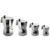 Alessi Moka, Espresso coffee maker in aluminium casting. Handle and knob in PA, grey. Magnetic steel bottom suitable for induction cooking. Filter for American coffee included. 9 cups. view 2