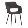 Armen Living Ariana Mid-Century Fabric Dining Room Accent Chair, 18" Height, Charcoal view 1