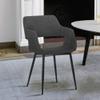 Armen Living Ariana Mid-Century Fabric Dining Room Accent Chair, 18" Height, Charcoal view 2