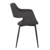 Armen Living Ariana Mid-Century Fabric Dining Room Accent Chair, 18" Height, Charcoal view 4