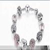 Bansriracha Antique Silver Charm Bracelet & Bangle with Love and Flower Beads Women Wedding Jewelry 4 Colors 18CM 20CM 21CM (21) view 1