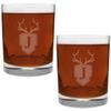 2 Piece Glass Set Engraved with Antler and Shield J-Letter Monogram, 13.5-Ounce view 1