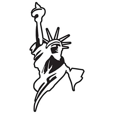 Statue of Liberty New York US State Island Vinyl Decal Sticker (NY-01) (Black, 3 inches x 1.5 inches)