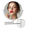 OVENTE 9" Wall Mounted Makeup Mirror with 1X/10X Magnification, Double Sided Magnifying Round Bathroom Vanity Mirror, 360 Swivel Design, Extendable and Folding Arm, Polished Chrome MNLFW90CH1X10X view 1