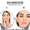 OVENTE 9" Wall Mounted Makeup Mirror with 1X/10X Magnification, Double Sided Magnifying Round Bathroom Vanity Mirror, 360 Swivel Design, Extendable and Folding Arm, Polished Chrome MNLFW90CH1X10X view 2
