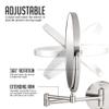 OVENTE 9" Wall Mounted Makeup Mirror with 1X/10X Magnification, Double Sided Magnifying Round Bathroom Vanity Mirror, 360 Swivel Design, Extendable and Folding Arm, Polished Chrome MNLFW90CH1X10X view 3