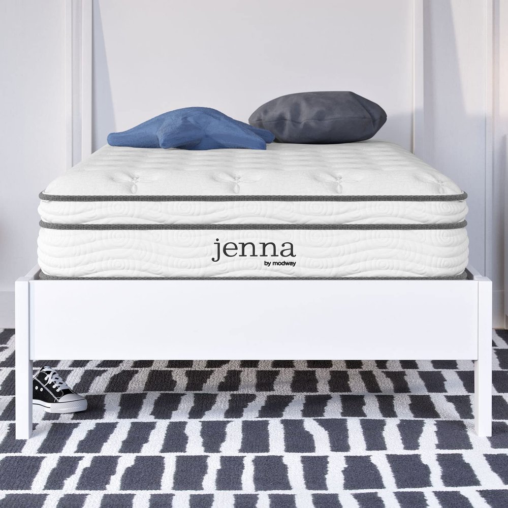Modway Jenna 8 Innerspring and Memory Foam Narrow Twin Mattress With Individually Encased Coils White