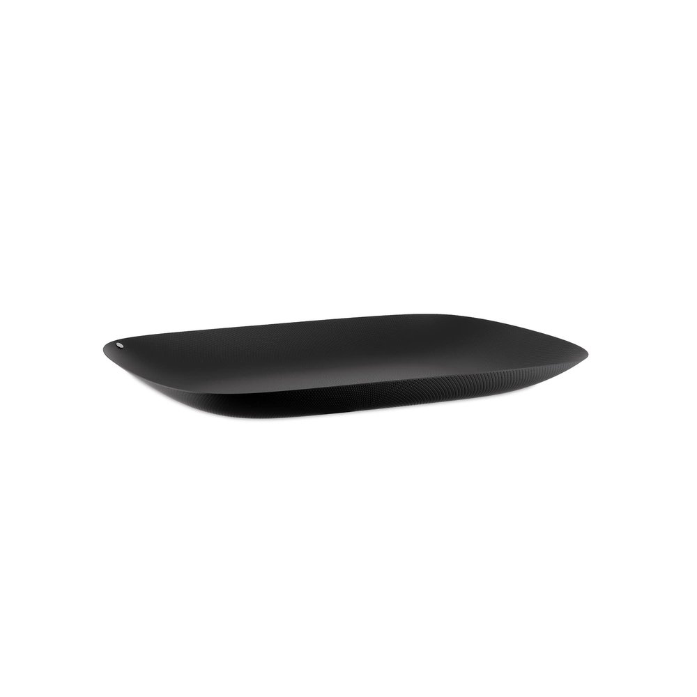 Alessi Moir, Rectangular tray in steel coloured with epoxy resin, black with relief decoration., One size